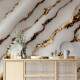 Papel de Parede M�rmore Branco com Detalhes Dourados Luxuosos MP