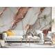 Papel de Parede M�rmore Branco com Detalhes Rose Gold Luxuosos 3D