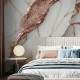 Papel de Parede M�rmore Branco com Detalhes Rose Gold Luxuosos 3D