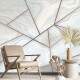 Papel de Parede M�rmore Branco Geom�trico e Rose Gold MP