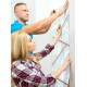 Papel de Parede M�rmore Branco Geom�trico e Rose Gold MP