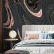 Papel de Parede M�rmore Efeito de Tinta Rose Gold com Cinza MP
