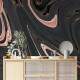 Papel de Parede M�rmore Efeito de Tinta Rose Gold com Cinza MP