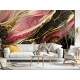 Papel de Parede M�rmore Rosa e Preto com Detalhes Dourados Luxuosos MP