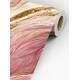 Papel de Parede M�rmore Rosa e Preto com Detalhes Dourados Luxuosos MP
