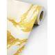 Papel de Parede M�rmore Estilo Ondas em Dourado e Branco MP