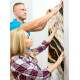 Papel de Parede M�rmore Estilo Pintura Preto, Bege e Dourado MP