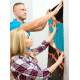 Papel de Parede M�rmore Estilo Pintura Preto, Azul e Rose MP