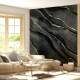 Papel de Parede M�rmore Preto com Dourado 3D