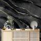 Papel de Parede M�rmore Preto com Dourado 3D