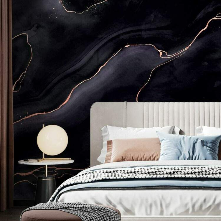 Foto Mural Mrmore Preto com Rose Gold MP