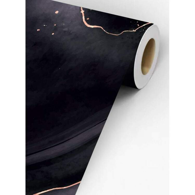 Papel de Parede Mrmore Preto com Rose Gold MP