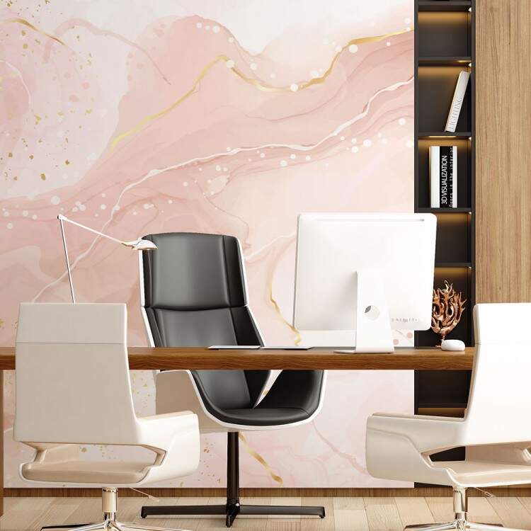 Papel de Parede Mrmore com Tons de Rosa MP