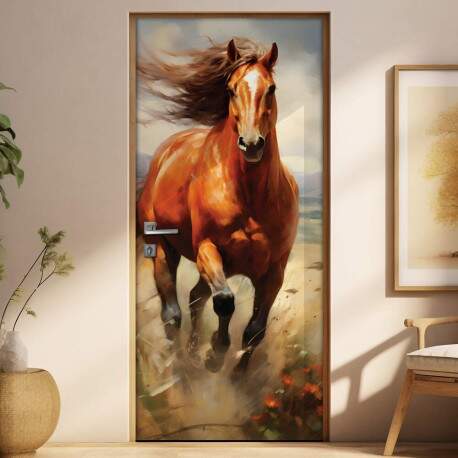Adesivo Para Porta Pintura de Cavalo