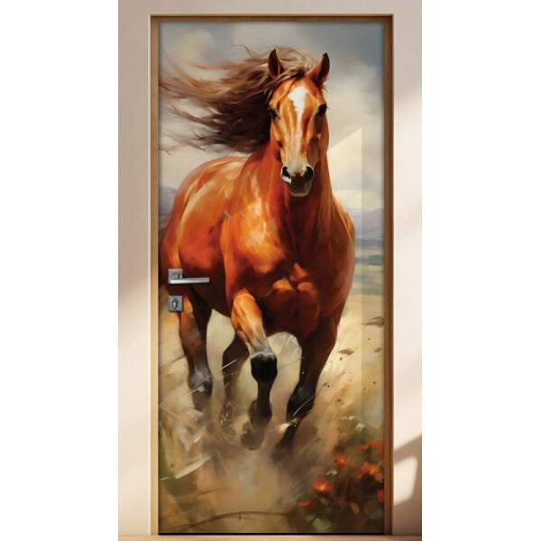 Adesivo Para Porta Pintura de Cavalo