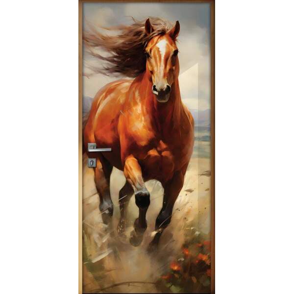 Adesivo Para Porta Pintura de Cavalo