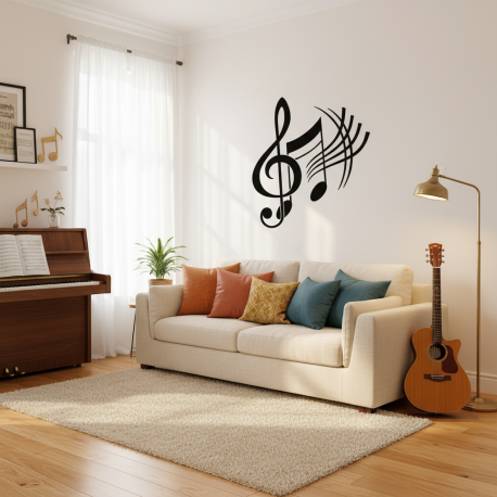 Adesivo de Parede Notas Musicais 03