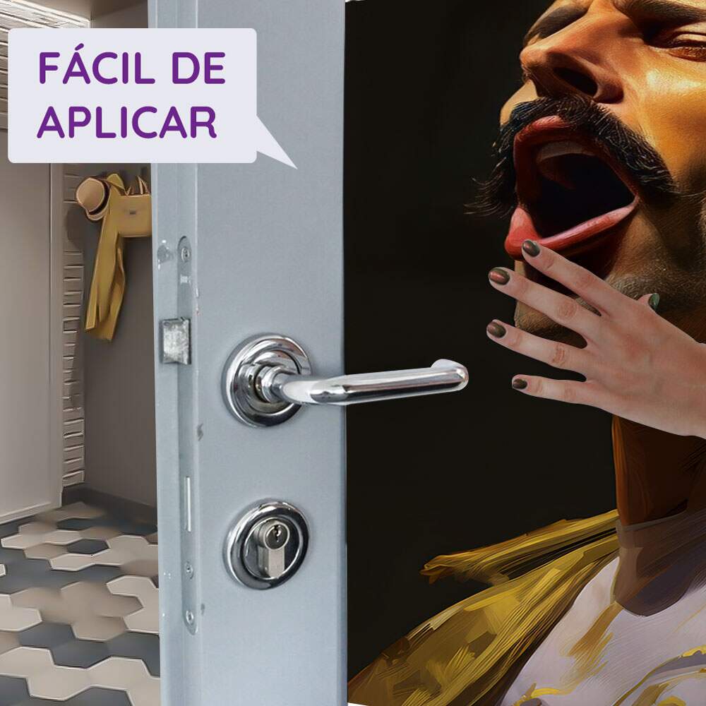Adesivo Para Porta Inspirada em Freddie Mercury