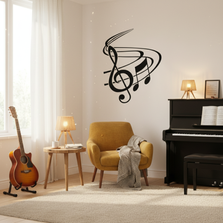 Adesivo de Parede Notas Musicais 04