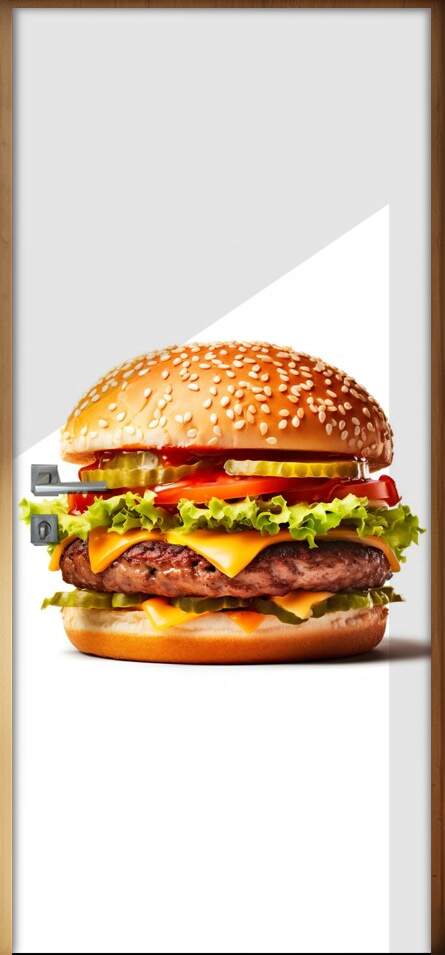 Adesivo Para Porta Hamburguer com Fundo Branco