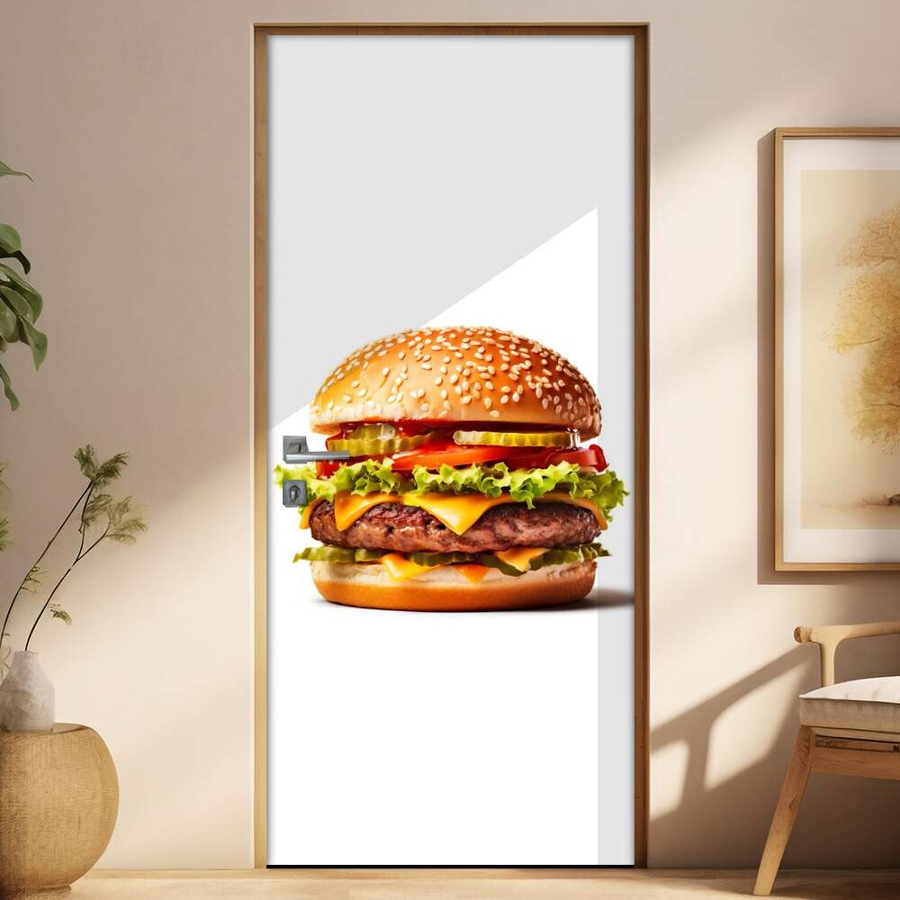 Adesivo Para Porta Hamburguer com Fundo Branco