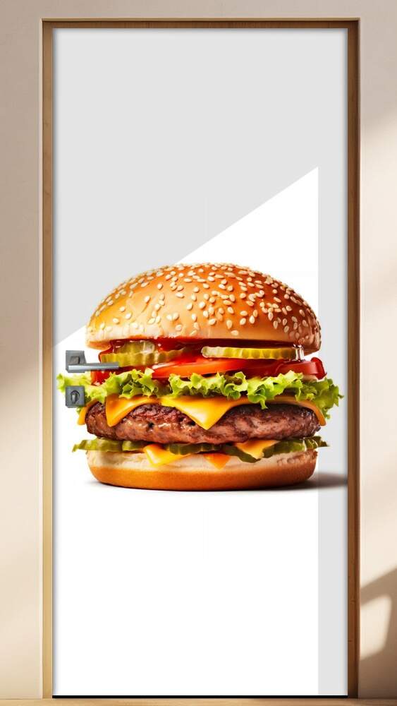 Adesivo Para Porta Hamburguer com Fundo Branco