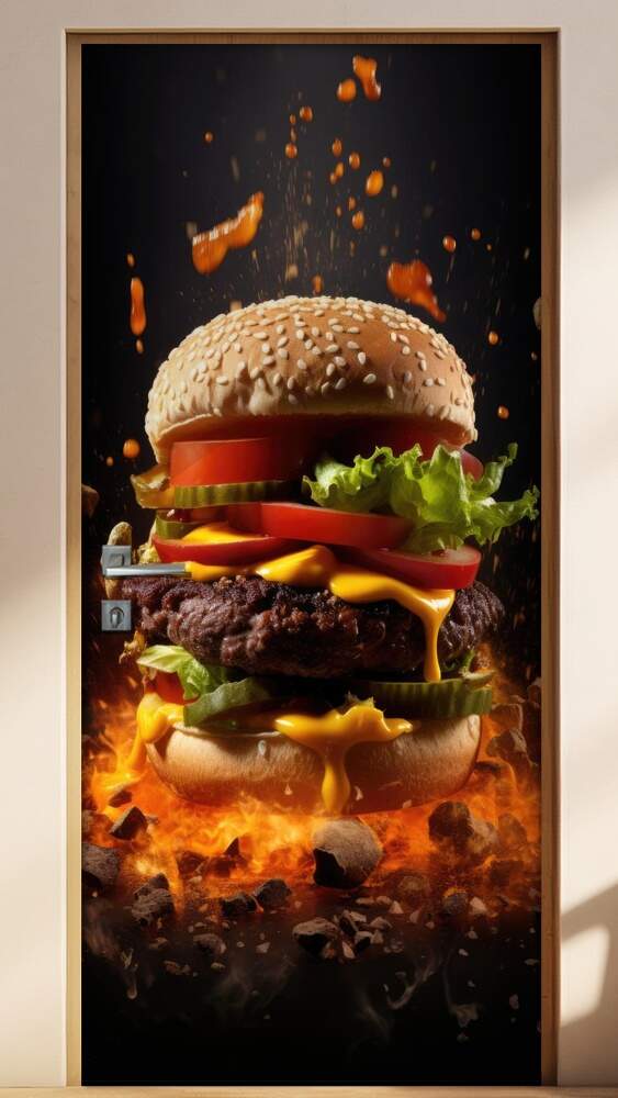 Adesivo Para Porta Hamburguer com Legumes