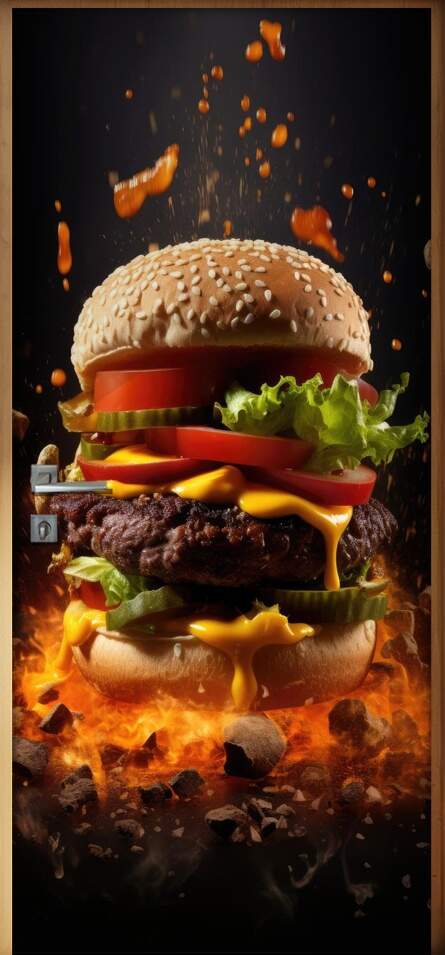 Adesivo Para Porta Hamburguer com Legumes