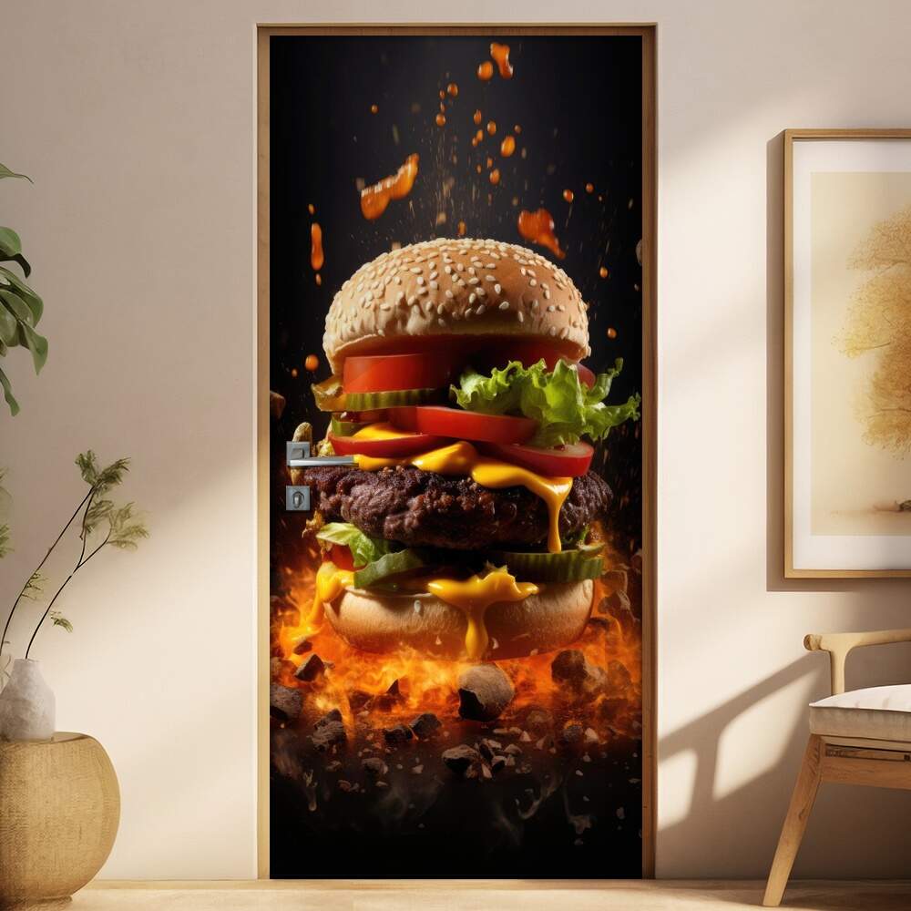 Adesivo Para Porta Hamburguer com Legumes