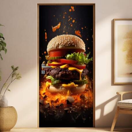 Adesivo Para Porta Hamburguer com Legumes