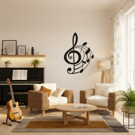 Adesivo de Parede Notas Musicais 06