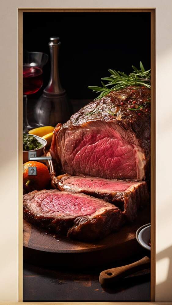 Adesivo Para Porta Carne Assada Vermelha