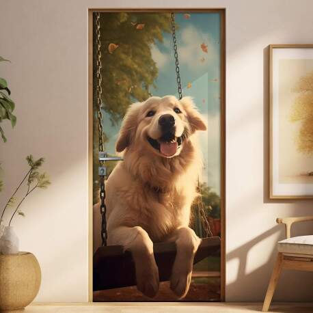 Adesivo Para Porta Cachorro Golden no Balano