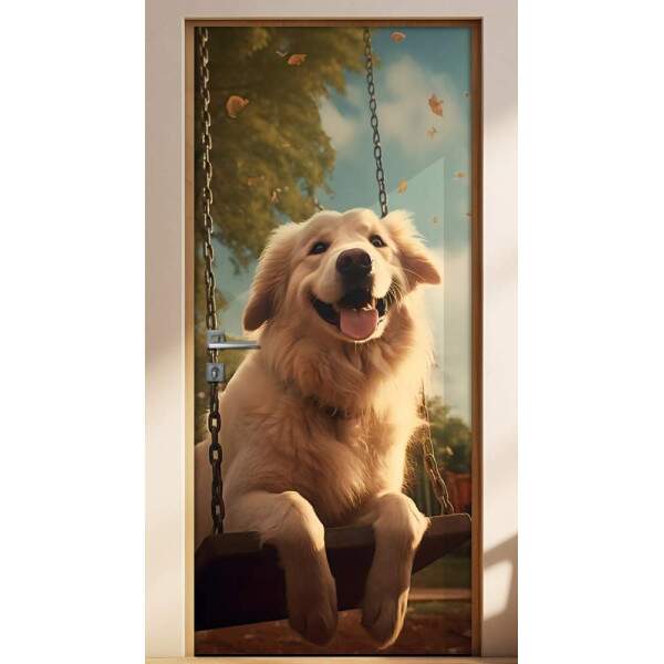 Adesivo Para Porta Cachorro Golden no Balano