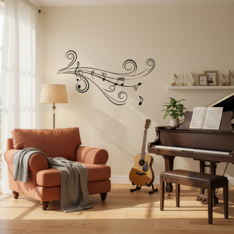 Adesivo de Parede Notas Musicais 07