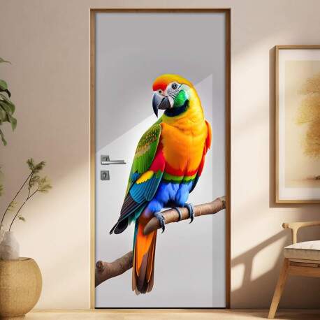 Adesivo Para Porta Arara Toda Colorida com Fundo Cinza