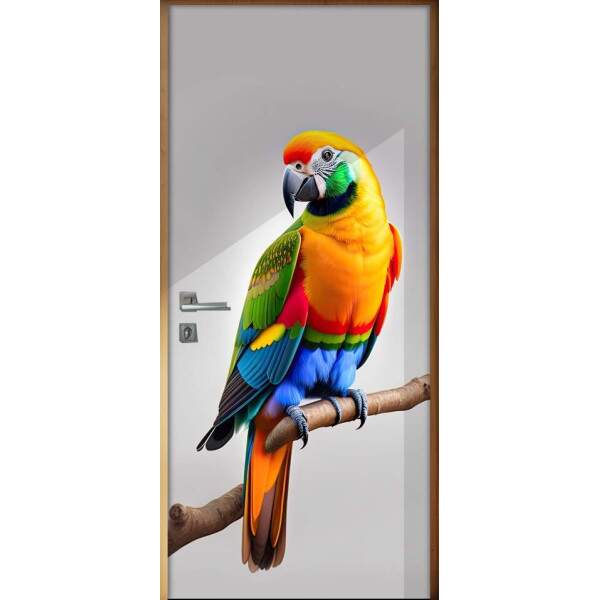 Adesivo Para Porta Arara Toda Colorida com Fundo Cinza