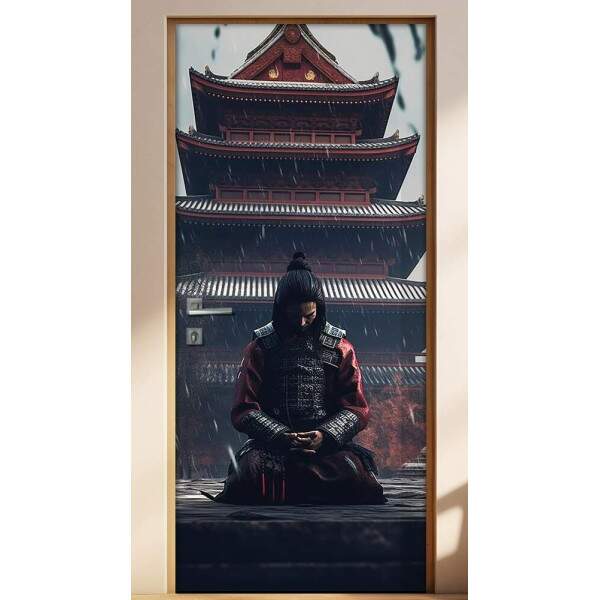Adesivo Para Porta Samurai Ajoelhado