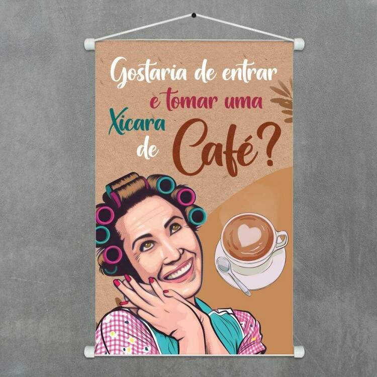 Banner Impresso em Lona Personalizado Gostaria de Tomar uma Xcara de Caf