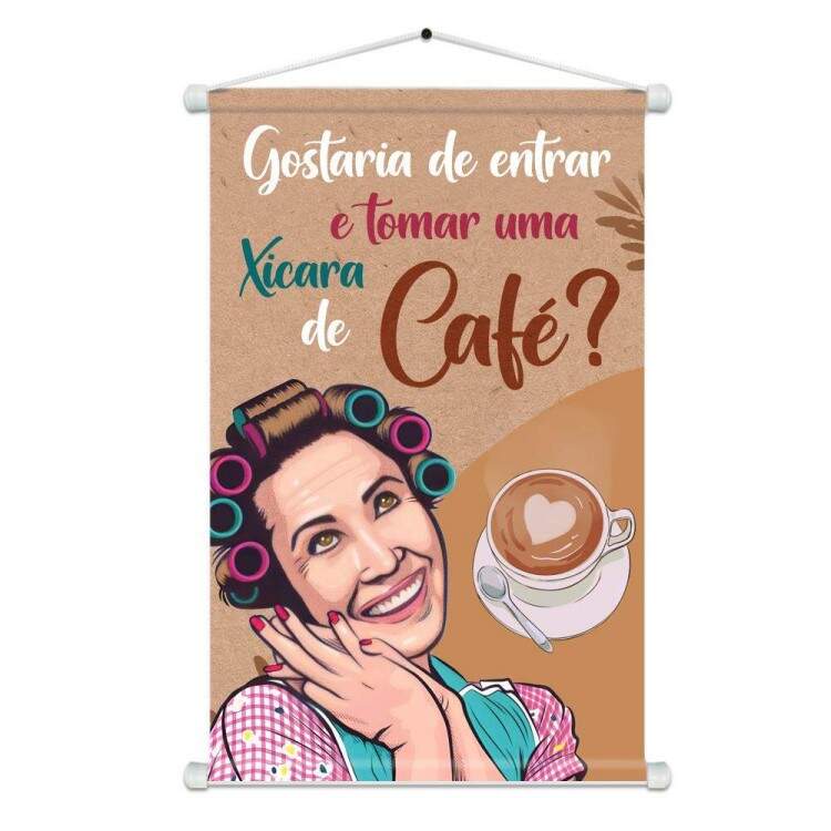 Banner Impresso em Lona Personalizado Gostaria de Tomar uma Xcara de Caf