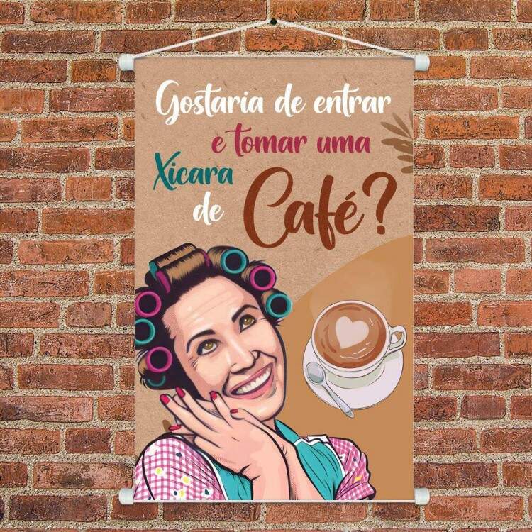 Banner Impresso em Lona Personalizado Gostaria de Tomar uma Xcara de Caf