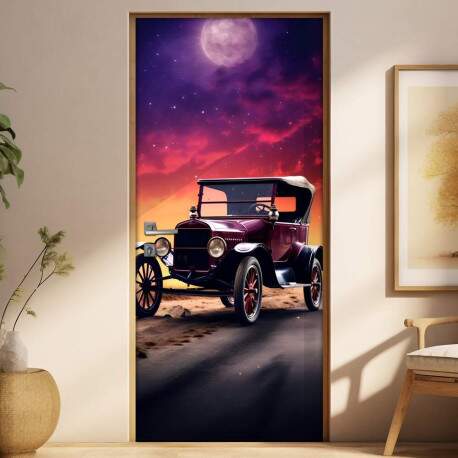 Adesivo Para Porta Carro com Pr-do-Sol de Fundo