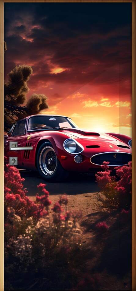 Adesivo Para Porta Carro Vermelho Estilo Ferrari Antiga