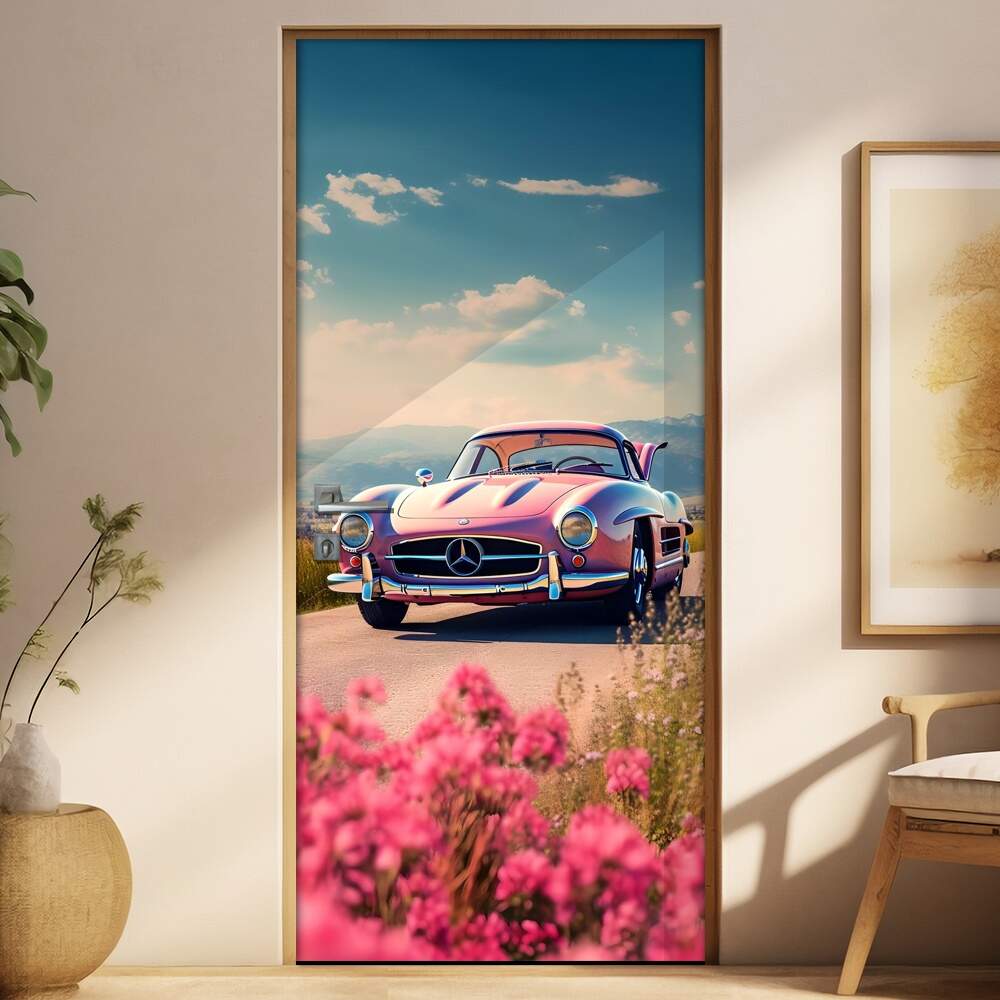 Adesivo Para Porta Carro Mercedes Bens Rosa