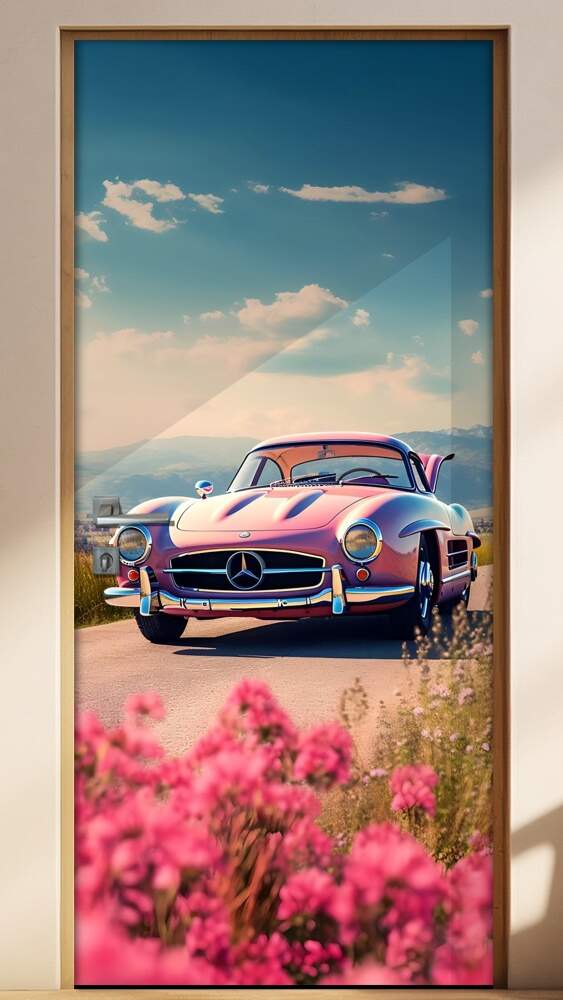 Adesivo Para Porta Carro Mercedes Bens Rosa