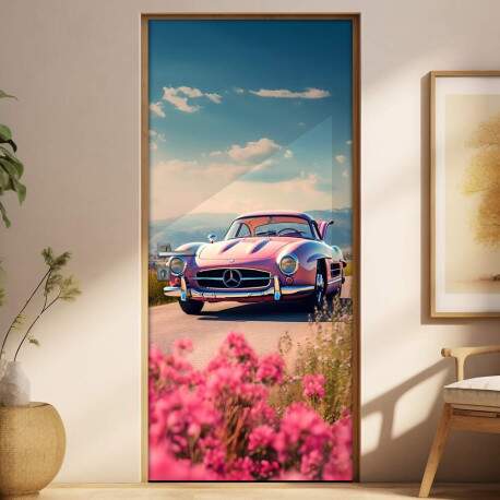 Adesivo Para Porta Carro Mercedes Bens Rosa