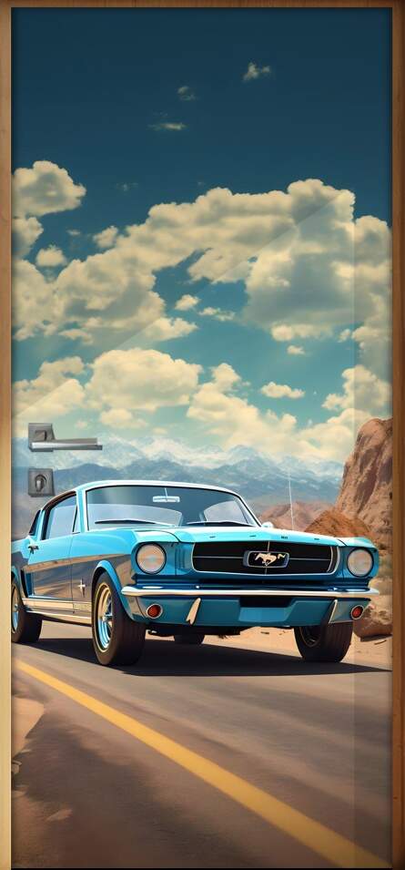 Adesivo Para Porta Pintura de Carro Mustang Azul