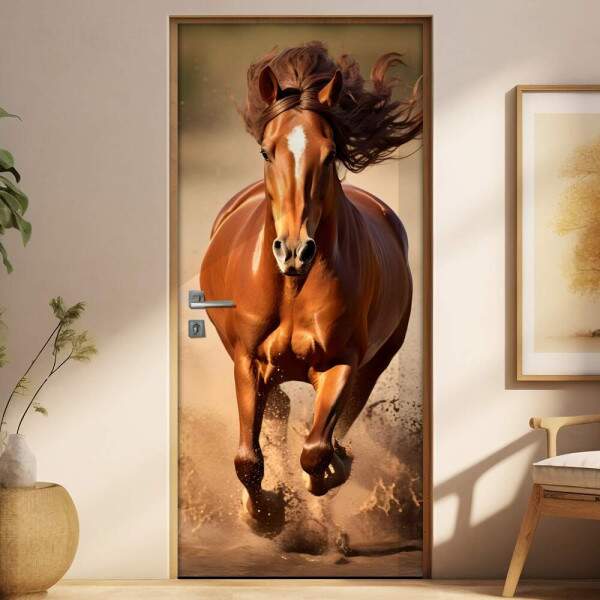 Adesivo Para Porta Cavalo Correndo