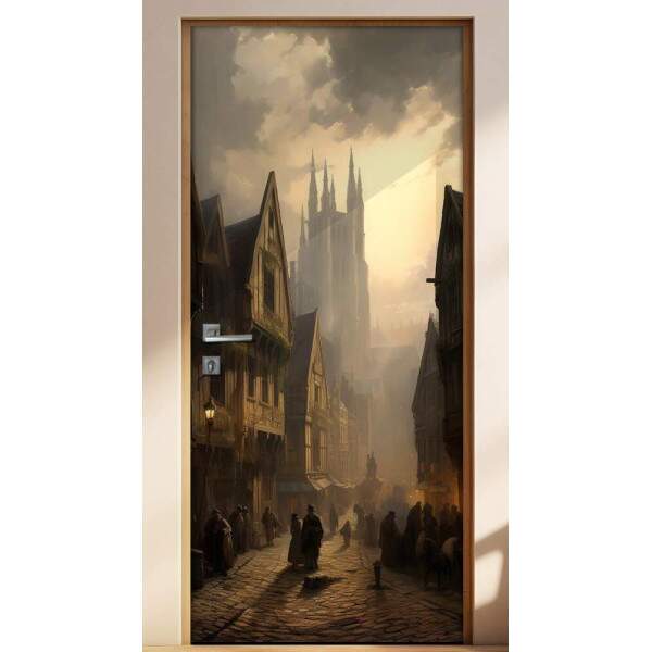 Adesivo Para Porta Cidade em Era Medieval
