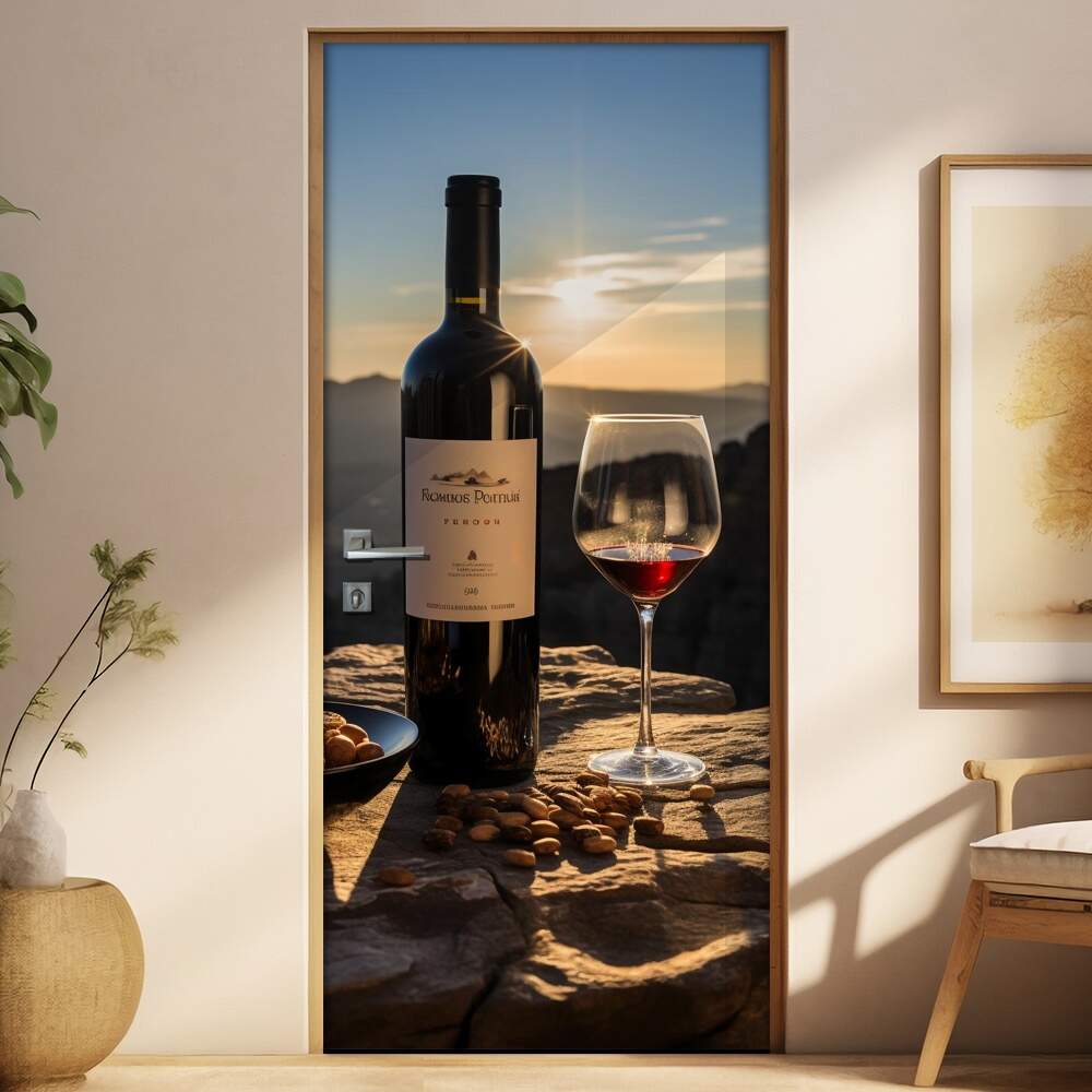 Adesivo Para Porta Garrafa e Taa de Vinho ao Pr do Sol